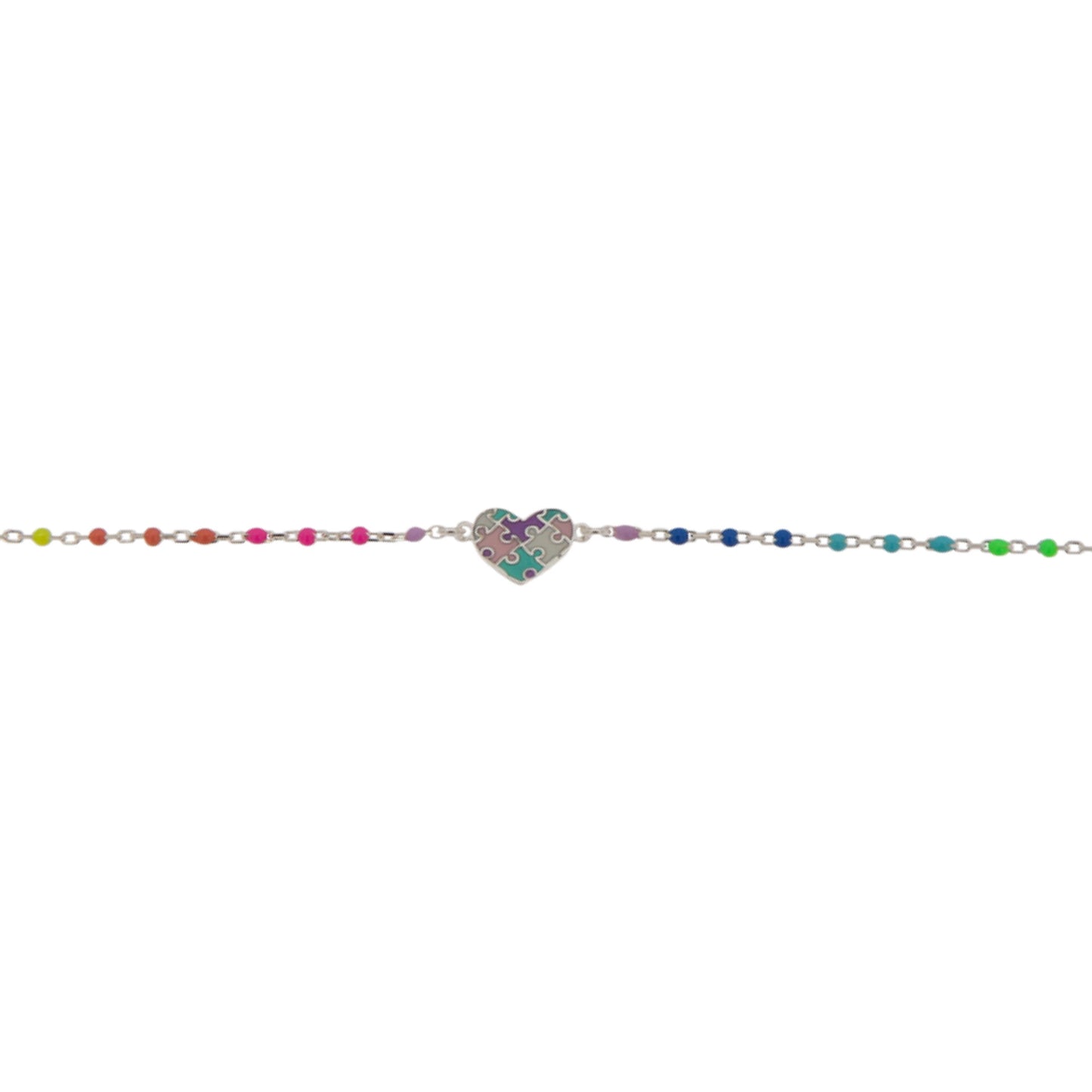 Pulsera de Bebé Corazón de Puzles con circonitas de colores