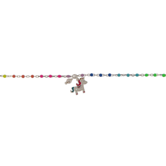 Pulsera de Bebé Unicornio con circonitas de colores