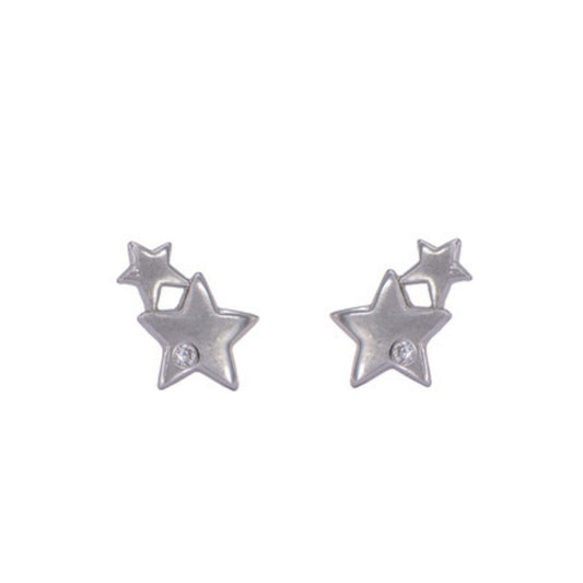 Silver star stud earrings