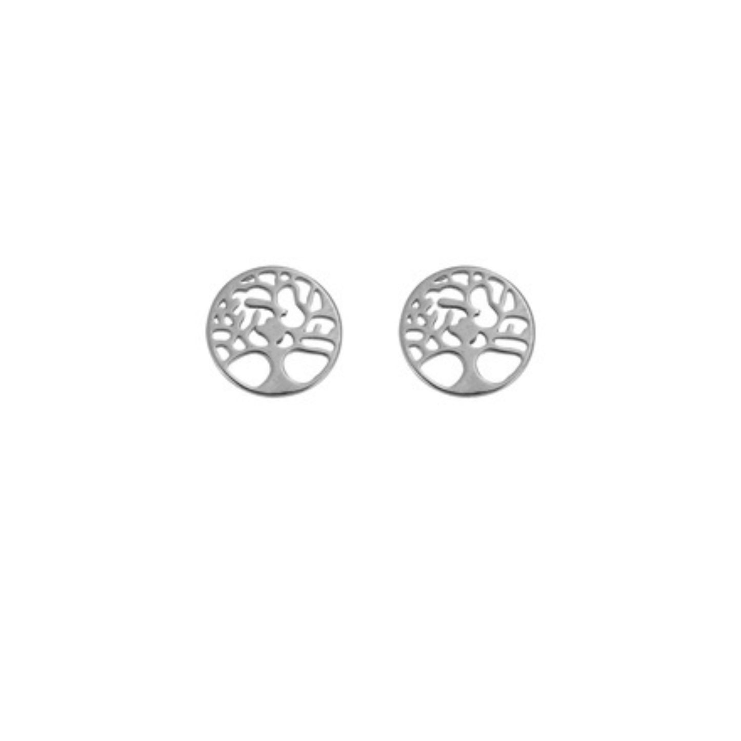 Tree of life silver stud earrings