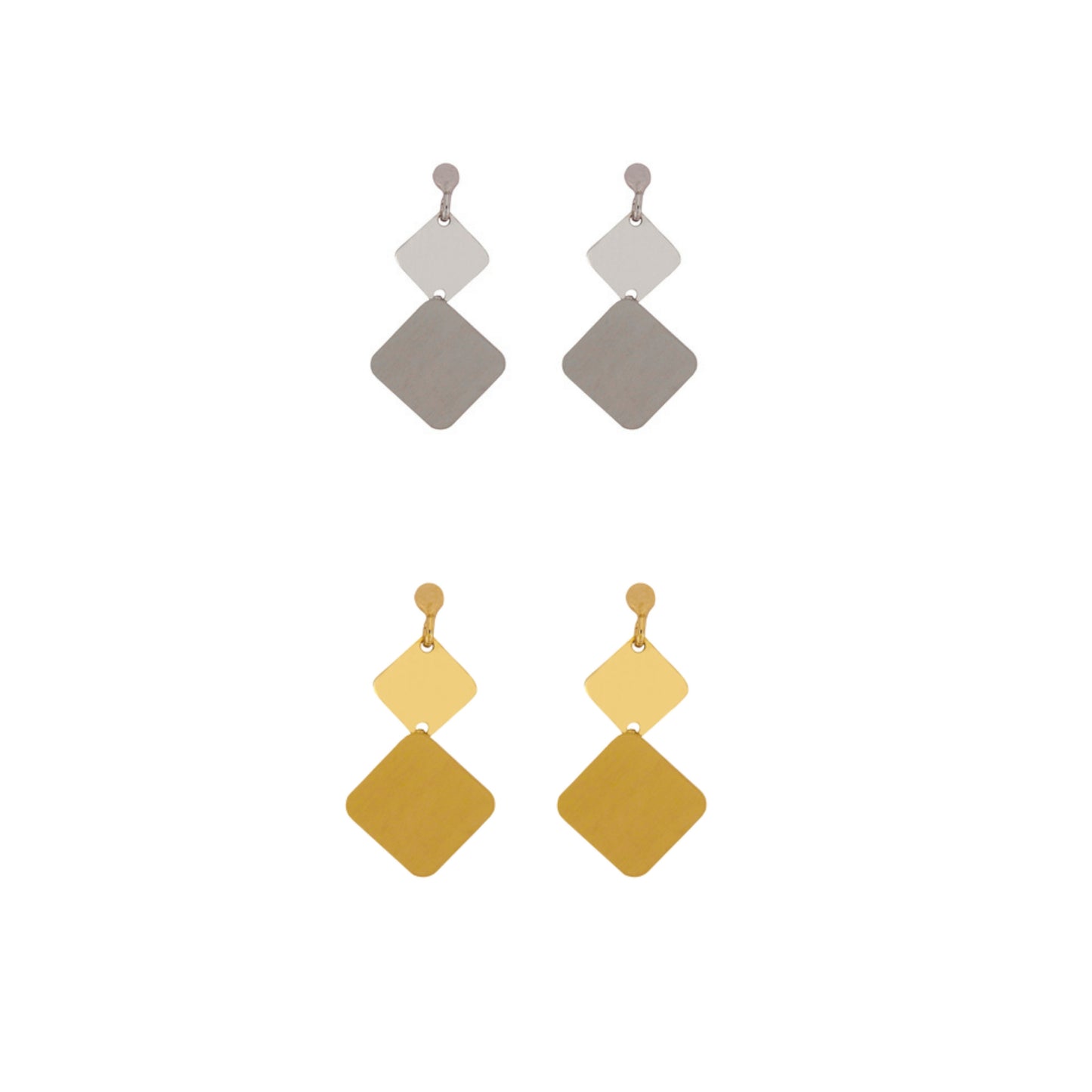 Party earrings in silver and gold plated silver