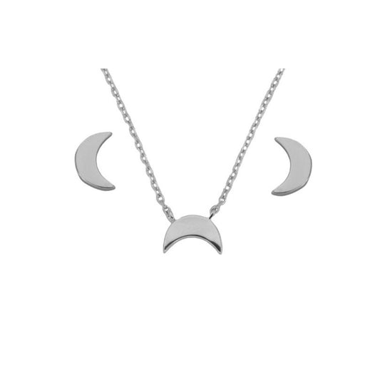 Moon set in silver