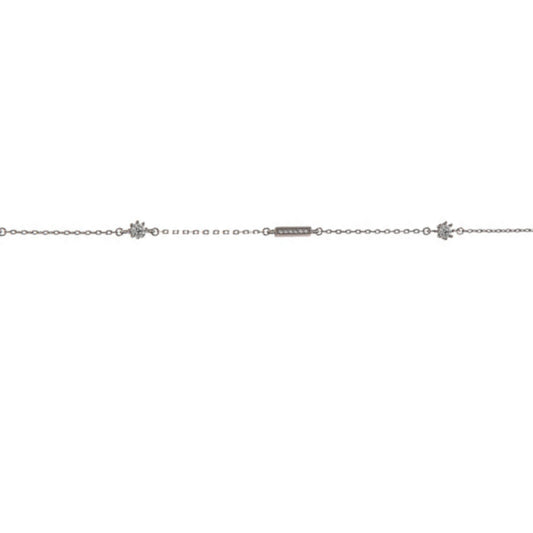 Silver anklet with white zircons